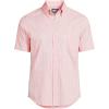Lands’ End Men’s Traditional Fit Short Sleeve Travel Kit Shirt(Crisp Peach/Cobalt Plaid)