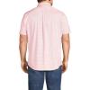 Lands’ End Men’s Traditional Fit Short Sleeve Travel Kit Shirt(Crisp Peach/Cobalt Plaid)