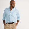 Lands’ End Men’s Traditional Fit Solid No Iron American-Grown Supima Oxford Dress Shirt(Light Blue Sky Classic Stripe)