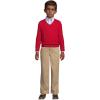 Lands’ End School Uniform Boys Cotton Modal Fine Gauge V-Neck Sweater(Red)