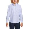 Lands’ End School Uniform Boys Long Sleeve Oxford Dress Shirt(Blue Stripe)