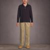 Lands’ End School Uniform Kids Long Sleeve Interlock Polo Shirt(Black)