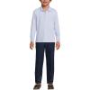 Lands’ End School Uniform Kids Long Sleeve Interlock Polo Shirt(Blue)
