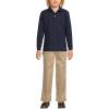 Lands’ End School Uniform Kids Long Sleeve Interlock Polo Shirt(Classic Navy)