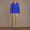 Lands’ End School Uniform Kids Long Sleeve Interlock Polo Shirt(Cobalt)