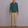 Lands’ End School Uniform Kids Long Sleeve Interlock Polo Shirt(Evergreen)
