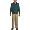 Lands’ End School Uniform Kids Long Sleeve Interlock Polo Shirt(Evergreen)