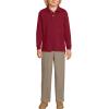 Lands’ End School Uniform Kids Long Sleeve Interlock Polo Shirt(Garnet)
