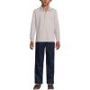 Lands’ End School Uniform Kids Long Sleeve Interlock Polo Shirt(Gray Heather)