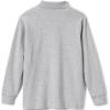 Lands’ End School Uniform Kids Long Sleeve Interlock Polo Shirt(Gray Heather)