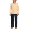 Lands’ End School Uniform Kids Long Sleeve Interlock Polo Shirt(Maize)