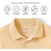 Lands’ End School Uniform Kids Long Sleeve Interlock Polo Shirt(Maize)