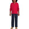 Lands’ End School Uniform Kids Long Sleeve Interlock Polo Shirt(Red)