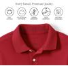 Lands’ End School Uniform Kids Long Sleeve Interlock Polo Shirt(Red)