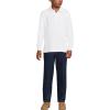 Lands’ End School Uniform Kids Long Sleeve Interlock Polo Shirt(White)