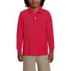 Lands’ End School Uniform Kids Long Sleeve Mesh Polo Shirt(Red)