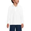 Lands’ End School Uniform Kids Long Sleeve Mesh Polo Shirt(White)