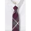 Lands’ End School Uniform Kids Plaid To Be Tied Tie(Burgundy/Gray Plaid)