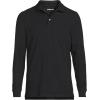 Lands’ End School Uniform Young Men’s Long Sleeve Mesh Polo Shirt(Black)