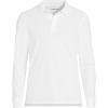Lands’ End School Uniform Young Men’s Long Sleeve Mesh Polo Shirt(White)