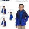 Lands’ End Unisex Kids 3-in-1 Water Resistant Windbreaker and Zip-out Polar Fleece Jacket(Cobalt)