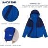Lands’ End Unisex Kids 3-in-1 Water Resistant Windbreaker and Zip-out Polar Fleece Jacket(Cobalt)