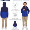 Lands’ End Unisex Kids 3-in-1 Water Resistant Windbreaker and Zip-out Polar Fleece Jacket(Cobalt)