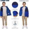 Lands’ End Unisex Kids 3-in-1 Water Resistant Windbreaker and Zip-out Polar Fleece Jacket(Cobalt)