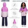 Lands’ End Unisex Kids 3-in-1 Water Resistant Windbreaker and Zip-out Polar Fleece Jacket(Lilac)