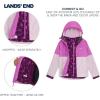 Lands’ End Unisex Kids 3-in-1 Water Resistant Windbreaker and Zip-out Polar Fleece Jacket(Lilac)