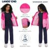 Lands’ End Unisex Kids 3-in-1 Water Resistant Windbreaker and Zip-out Polar Fleece Jacket(Rose)