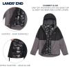 Lands’ End Unisex Kids 3-in-1 Water Resistant Windbreaker and Zip-out Polar Fleece Jacket(Smoked Pearl)