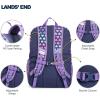 Lands’ End Unisex Kids Large ClassMate Lightweight Durable Elementary School Backpack, Dusty Olive(Rose Violet)