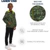 Lands’ End Unisex Kids Lightweight Mesh Lined Weather Resistant Packable Rain Jacket(Green Camo)