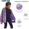 Lands’ End Unisex Kids Lightweight Mesh Lined Weather Resistant Packable Rain Jacket(Paisley Purple)