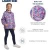 Lands’ End Unisex Kids Lightweight Mesh Lined Weather Resistant Packable Rain Jacket(Paisley Purple)