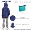 Lands’ End Unisex Kids Lightweight Mesh Lined Weather Resistant Packable Rain Jacket(Space)