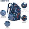 Lands’ End Unisex Kids Medium ClassMate Lightweight Durable Elementary School Backpack, Pro Star Navy(Chambray)