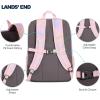 Lands’ End Unisex Kids Medium ClassMate Lightweight Durable Elementary School Backpack, Pro Star Navy(Desert Rose)