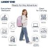 Lands’ End Unisex Kids Medium ClassMate Lightweight Durable Elementary School Backpack, Pro Star Navy(Desert Rose)