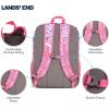 Lands’ End Unisex Kids Medium ClassMate Lightweight Durable Elementary School Backpack, Pro Star Navy(Fuchsia Pink)