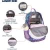 Lands’ End Unisex Kids Medium ClassMate Lightweight Durable Elementary School Backpack, Pro Star Navy(Rose Violet)