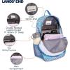 Lands’ End Unisex Kids Medium ClassMate Lightweight Durable Elementary School Backpack, Pro Star Navy(Sky Blue)