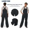 Lands’ End Unisex Kids Squall Waterproof Adjustable Insulated Iron Knee Snow Bib Overalls(Black)