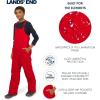 Lands’ End Unisex Kids Squall Waterproof Adjustable Insulated Iron Knee Snow Bib Overalls(Fiery Red)