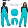 Lands’ End Unisex Kids Squall Waterproof Adjustable Insulated Iron Knee Snow Bib Overalls(Scuba Blue)