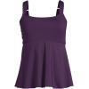 Lands’ End Women’s Adjustable Scoop Neck Flutter Tankini Top(Black Berry)