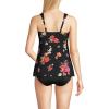 Lands’ End Women’s Adjustable Scoop Neck Flutter Tankini Top(Black Meadow Floral)