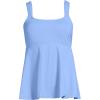 Lands’ End Women’s Adjustable Scoop Neck Flutter Tankini Top(Clear Blue Sky)