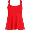 Lands’ End Women’s Adjustable Scoop Neck Flutter Tankini Top(Daylily Red)